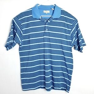 Ease Men's Polo shirt short sleeve collared size XL Blue/White